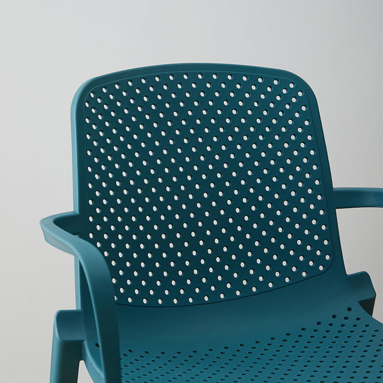 Scandinavian Plastic Dining Arm Chair Solid Back Kitchen Dining Armchair Clearhalo ' kitchen&dining_furn' 'Dining Chairs' 'Dining Tables & Seating' 'dining_chair' 'furn' 'furn_dining_chair' 'Furniture' 'furniture_dining_chair' 'Kitchen & Dining Furniture' 'kitchen' 3672116