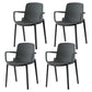 Scandinavian Plastic Dining Arm Chair Solid Back Kitchen Dining Armchair Grey 4 Piece Set Clearhalo ' kitchen&dining_furn' 'Dining Chairs' 'Dining Tables & Seating' 'dining_chair' 'furn' 'furn_dining_chair' 'Furniture' 'furniture_dining_chair' 'Kitchen & Dining Furniture' 'kitchen' 3672117