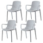 Scandinavian Plastic Dining Arm Chair Solid Back Kitchen Dining Armchair White 4 Piece Set Clearhalo ' kitchen&dining_furn' 'Dining Chairs' 'Dining Tables & Seating' 'dining_chair' 'furn' 'furn_dining_chair' 'Furniture' 'furniture_dining_chair' 'Kitchen & Dining Furniture' 'kitchen' 3672122