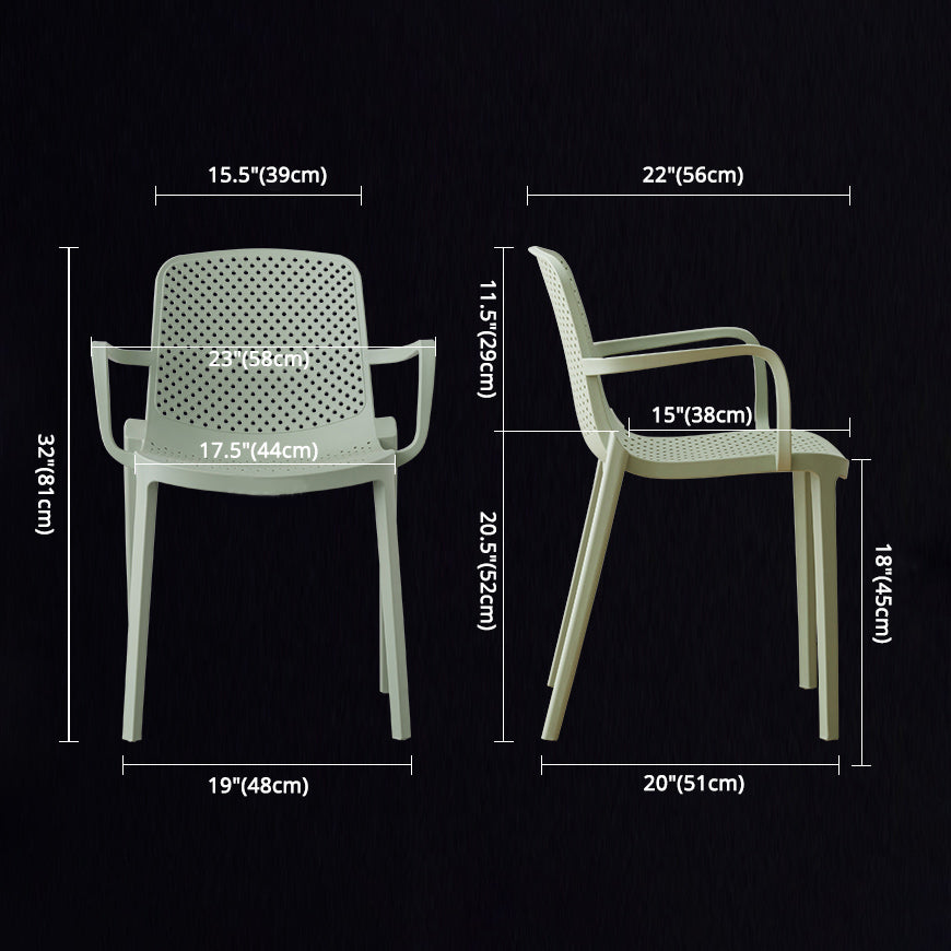 Scandinavian Plastic Dining Arm Chair Solid Back Kitchen Dining Armchair Clearhalo ' kitchen&dining_furn' 'Dining Chairs' 'Dining Tables & Seating' 'dining_chair' 'furn' 'furn_dining_chair' 'Furniture' 'furniture_dining_chair' 'Kitchen & Dining Furniture' 'kitchen' 3672124