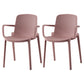 Scandinavian Plastic Dining Arm Chair Solid Back Kitchen Dining Armchair Pink 2 Piece Set Clearhalo ' kitchen&dining_furn' 'Dining Chairs' 'Dining Tables & Seating' 'dining_chair' 'furn' 'furn_dining_chair' 'Furniture' 'furniture_dining_chair' 'Kitchen & Dining Furniture' 'kitchen' 3672126