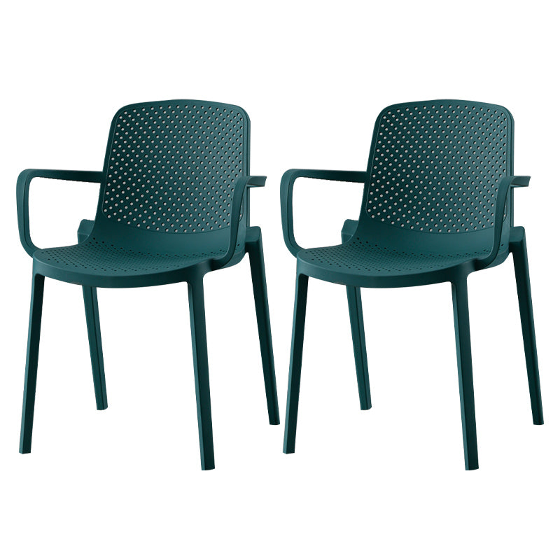 Scandinavian Plastic Dining Arm Chair Solid Back Kitchen Dining Armchair Blue 2 Piece Set Clearhalo ' kitchen&dining_furn' 'Dining Chairs' 'Dining Tables & Seating' 'dining_chair' 'furn' 'furn_dining_chair' 'Furniture' 'furniture_dining_chair' 'Kitchen & Dining Furniture' 'kitchen' 3672134
