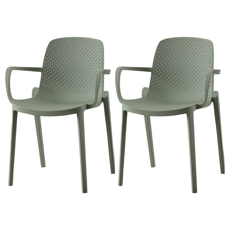 Scandinavian Plastic Dining Arm Chair Solid Back Kitchen Dining Armchair Green 2 Piece Set Clearhalo ' kitchen&dining_furn' 'Dining Chairs' 'Dining Tables & Seating' 'dining_chair' 'furn' 'furn_dining_chair' 'Furniture' 'furniture_dining_chair' 'Kitchen & Dining Furniture' 'kitchen' 3672137