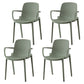 Scandinavian Plastic Dining Arm Chair Solid Back Kitchen Dining Armchair Green 4 Piece Set Clearhalo ' kitchen&dining_furn' 'Dining Chairs' 'Dining Tables & Seating' 'dining_chair' 'furn' 'furn_dining_chair' 'Furniture' 'furniture_dining_chair' 'Kitchen & Dining Furniture' 'kitchen' 3672138