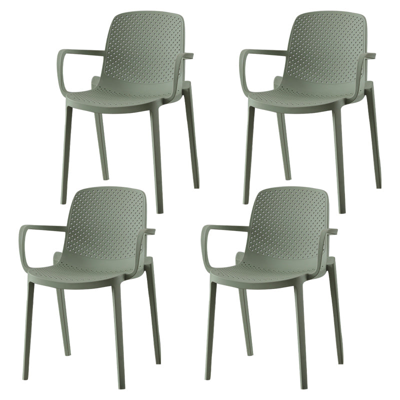 Scandinavian Plastic Dining Arm Chair Solid Back Kitchen Dining Armchair Green 4 Piece Set Clearhalo ' kitchen&dining_furn' 'Dining Chairs' 'Dining Tables & Seating' 'dining_chair' 'furn' 'furn_dining_chair' 'Furniture' 'furniture_dining_chair' 'Kitchen & Dining Furniture' 'kitchen' 3672138