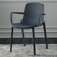 Scandinavian Plastic Dining Arm Chair Solid Back Kitchen Dining Armchair Gray-Blue 1 Piece Clearhalo ' kitchen&dining_furn' 'Dining Chairs' 'Dining Tables & Seating' 'dining_chair' 'furn' 'furn_dining_chair' 'Furniture' 'furniture_dining_chair' 'Kitchen & Dining Furniture' 'kitchen' 3672142