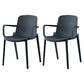 Scandinavian Plastic Dining Arm Chair Solid Back Kitchen Dining Armchair Gray-Blue 2 Piece Set Clearhalo ' kitchen&dining_furn' 'Dining Chairs' 'Dining Tables & Seating' 'dining_chair' 'furn' 'furn_dining_chair' 'Furniture' 'furniture_dining_chair' 'Kitchen & Dining Furniture' 'kitchen' 3672143