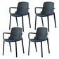 Scandinavian Plastic Dining Arm Chair Solid Back Kitchen Dining Armchair Gray-Blue 4 Piece Set Clearhalo ' kitchen&dining_furn' 'Dining Chairs' 'Dining Tables & Seating' 'dining_chair' 'furn' 'furn_dining_chair' 'Furniture' 'furniture_dining_chair' 'Kitchen & Dining Furniture' 'kitchen' 3672144