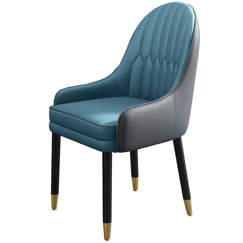 Leather Contemporary Home Side Chair Parsons Chair of 21'' Wide Chairs Gray-Blue 1 Piece Clearhalo ' kitchen&dining_furn' 'Dining Chairs' 'Dining Tables & Seating' 'dining_chair' 'furn' 'furn_dining_chair' 'Furniture' 'furniture_dining_chair' 'Kitchen & Dining Furniture' 'kitchen' 3672151