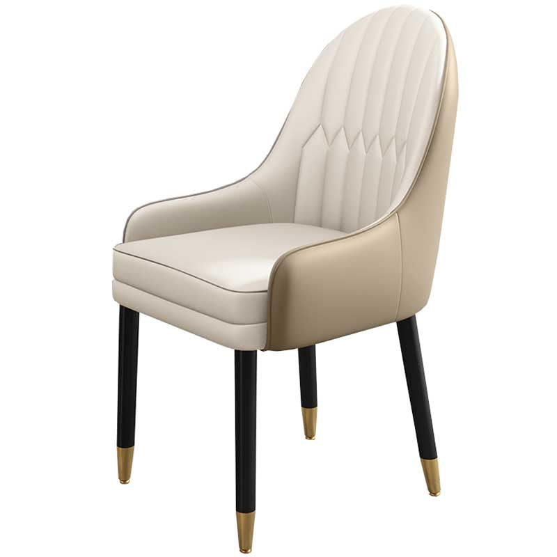 Leather Contemporary Home Side Chair Parsons Chair of 21'' Wide Chairs Yellow White 1 Piece Clearhalo ' kitchen&dining_furn' 'Dining Chairs' 'Dining Tables & Seating' 'dining_chair' 'furn' 'furn_dining_chair' 'Furniture' 'furniture_dining_chair' 'Kitchen & Dining Furniture' 'kitchen' 3672158
