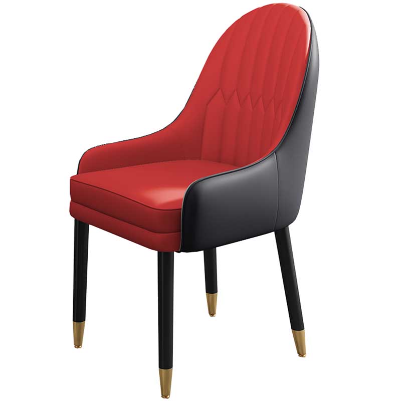 Leather Contemporary Home Side Chair Parsons Chair of 21'' Wide Chairs Red 1 Piece Clearhalo ' kitchen&dining_furn' 'Dining Chairs' 'Dining Tables & Seating' 'dining_chair' 'furn' 'furn_dining_chair' 'Furniture' 'furniture_dining_chair' 'Kitchen & Dining Furniture' 'kitchen' 3672172