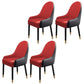 Leather Contemporary Home Side Chair Parsons Chair of 21'' Wide Chairs Red 4 Piece Set Clearhalo ' kitchen&dining_furn' 'Dining Chairs' 'Dining Tables & Seating' 'dining_chair' 'furn' 'furn_dining_chair' 'Furniture' 'furniture_dining_chair' 'Kitchen & Dining Furniture' 'kitchen' 3672174