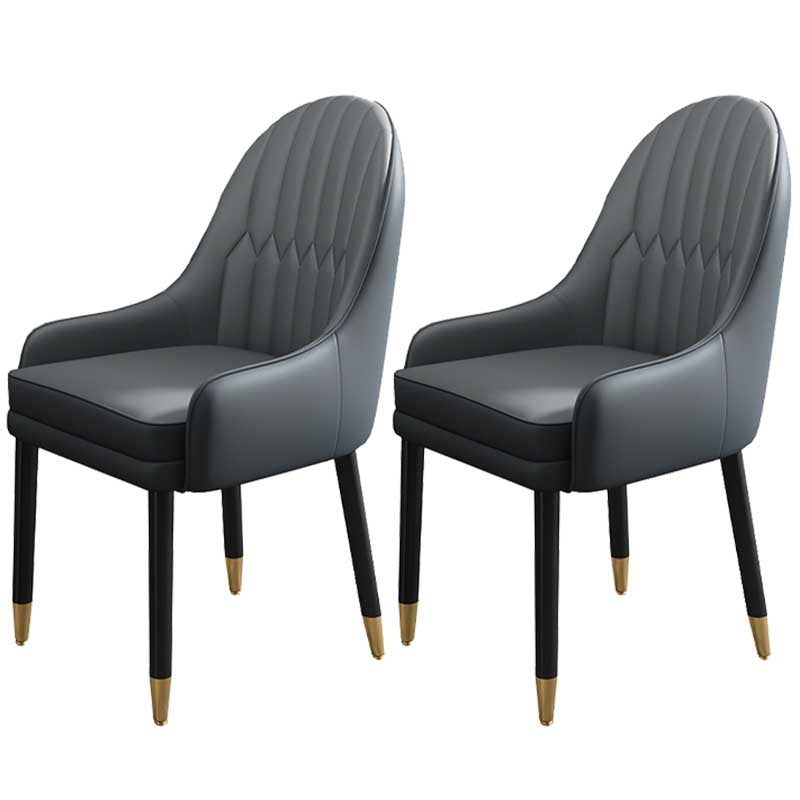 Leather Contemporary Home Side Chair Parsons Chair of 21'' Wide Chairs Grey 2 Piece Set Clearhalo ' kitchen&dining_furn' 'Dining Chairs' 'Dining Tables & Seating' 'dining_chair' 'furn' 'furn_dining_chair' 'Furniture' 'furniture_dining_chair' 'Kitchen & Dining Furniture' 'kitchen' 3672182