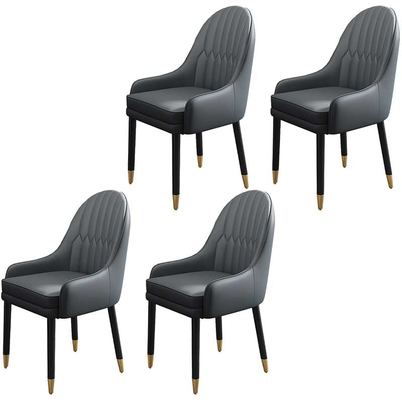 Leather Contemporary Home Side Chair Parsons Chair of 21'' Wide Chairs Grey 4 Piece Set Clearhalo ' kitchen&dining_furn' 'Dining Chairs' 'Dining Tables & Seating' 'dining_chair' 'furn' 'furn_dining_chair' 'Furniture' 'furniture_dining_chair' 'Kitchen & Dining Furniture' 'kitchen' 3672183