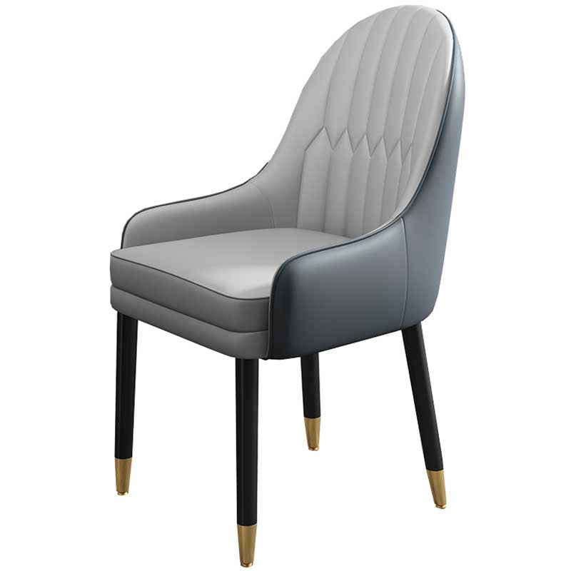 Leather Contemporary Home Side Chair Parsons Chair of 21'' Wide Chairs Light Gray 1 Piece Clearhalo ' kitchen&dining_furn' 'Dining Chairs' 'Dining Tables & Seating' 'dining_chair' 'furn' 'furn_dining_chair' 'Furniture' 'furniture_dining_chair' 'Kitchen & Dining Furniture' 'kitchen' 3672184