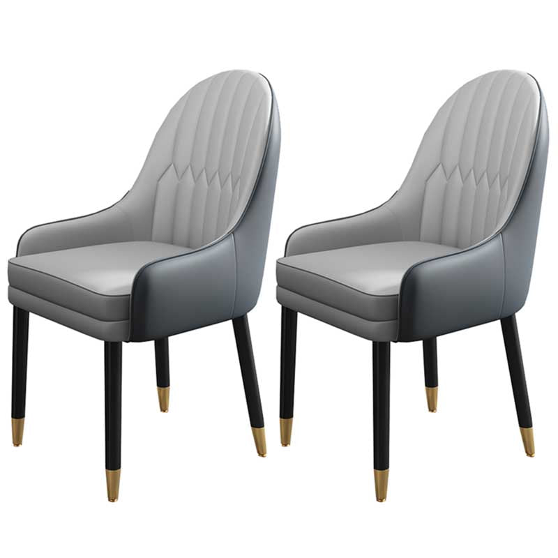 Leather Contemporary Home Side Chair Parsons Chair of 21'' Wide Chairs Light Gray 2 Piece Set Clearhalo ' kitchen&dining_furn' 'Dining Chairs' 'Dining Tables & Seating' 'dining_chair' 'furn' 'furn_dining_chair' 'Furniture' 'furniture_dining_chair' 'Kitchen & Dining Furniture' 'kitchen' 3672185