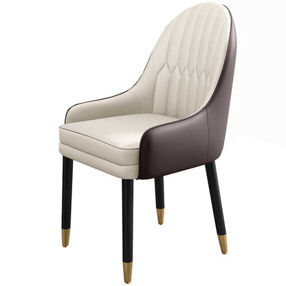 Leather Contemporary Home Side Chair Parsons Chair of 21'' Wide Chairs Off-White 1 Piece Clearhalo ' kitchen&dining_furn' 'Dining Chairs' 'Dining Tables & Seating' 'dining_chair' 'furn' 'furn_dining_chair' 'Furniture' 'furniture_dining_chair' 'Kitchen & Dining Furniture' 'kitchen' 3672193