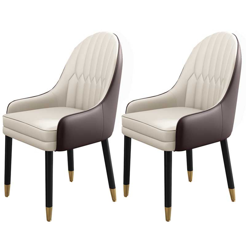 Leather Contemporary Home Side Chair Parsons Chair of 21'' Wide Chairs Off-White 2 Piece Set Clearhalo ' kitchen&dining_furn' 'Dining Chairs' 'Dining Tables & Seating' 'dining_chair' 'furn' 'furn_dining_chair' 'Furniture' 'furniture_dining_chair' 'Kitchen & Dining Furniture' 'kitchen' 3672194