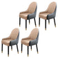 Leather Contemporary Home Side Chair Parsons Chair of 21'' Wide Chairs Khaki-Black 4 Piece Set Clearhalo ' kitchen&dining_furn' 'Dining Chairs' 'Dining Tables & Seating' 'dining_chair' 'furn' 'furn_dining_chair' 'Furniture' 'furniture_dining_chair' 'Kitchen & Dining Furniture' 'kitchen' 3672204