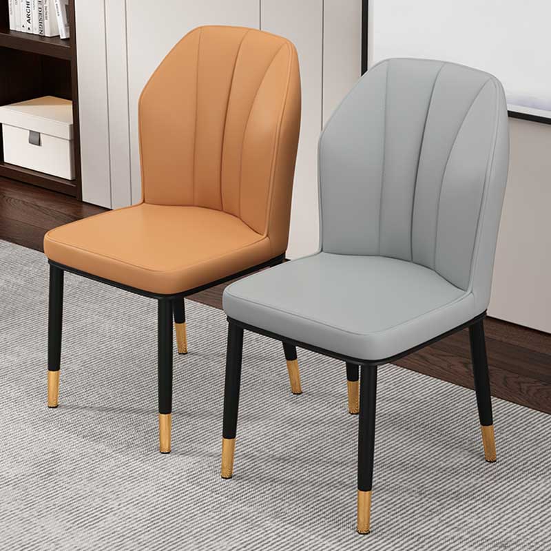 Modern Indoor Leather Parsons Chair 36"H Armless Dining Chair for Restaurant Clearhalo ' kitchen&dining_furn' 'Dining Chairs' 'Dining Tables & Seating' 'dining_chair' 'furn' 'furn_dining_chair' 'Furniture' 'furniture_dining_chair' 'Kitchen & Dining Furniture' 'kitchen' 3672207