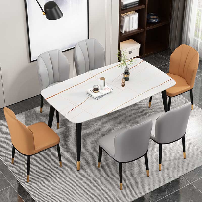 Modern Indoor Leather Parsons Chair 36"H Armless Dining Chair for Restaurant Clearhalo ' kitchen&dining_furn' 'Dining Chairs' 'Dining Tables & Seating' 'dining_chair' 'furn' 'furn_dining_chair' 'Furniture' 'furniture_dining_chair' 'Kitchen & Dining Furniture' 'kitchen' 3672212