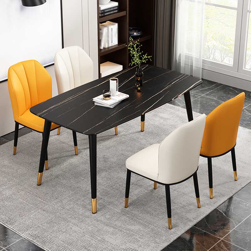 Modern Indoor Leather Parsons Chair 36"H Armless Dining Chair for Restaurant Clearhalo ' kitchen&dining_furn' 'Dining Chairs' 'Dining Tables & Seating' 'dining_chair' 'furn' 'furn_dining_chair' 'Furniture' 'furniture_dining_chair' 'Kitchen & Dining Furniture' 'kitchen' 3672214