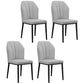 Modern Indoor Leather Parsons Chair 36"H Armless Dining Chair for Restaurant Light Gray 4 Piece Set Black Clearhalo ' kitchen&dining_furn' 'Dining Chairs' 'Dining Tables & Seating' 'dining_chair' 'furn' 'furn_dining_chair' 'Furniture' 'furniture_dining_chair' 'Kitchen & Dining Furniture' 'kitchen' 3672221