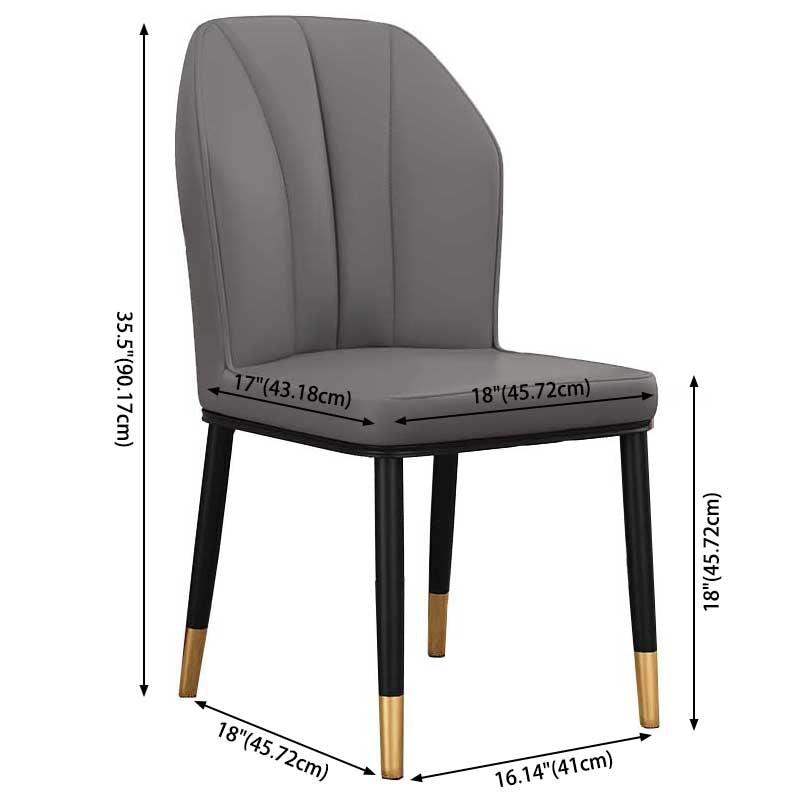 Modern Indoor Leather Parsons Chair 36"H Armless Dining Chair for Restaurant Clearhalo ' kitchen&dining_furn' 'Dining Chairs' 'Dining Tables & Seating' 'dining_chair' 'furn' 'furn_dining_chair' 'Furniture' 'furniture_dining_chair' 'Kitchen & Dining Furniture' 'kitchen' 3672223