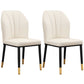 Modern Indoor Leather Parsons Chair 36"H Armless Dining Chair for Restaurant Off-White 2 Piece Set Brass Gold Clearhalo ' kitchen&dining_furn' 'Dining Chairs' 'Dining Tables & Seating' 'dining_chair' 'furn' 'furn_dining_chair' 'Furniture' 'furniture_dining_chair' 'Kitchen & Dining Furniture' 'kitchen' 3672226