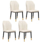 Modern Indoor Leather Parsons Chair 36"H Armless Dining Chair for Restaurant Off-White 4 Piece Set Brass Gold Clearhalo ' kitchen&dining_furn' 'Dining Chairs' 'Dining Tables & Seating' 'dining_chair' 'furn' 'furn_dining_chair' 'Furniture' 'furniture_dining_chair' 'Kitchen & Dining Furniture' 'kitchen' 3672228