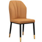 Modern Indoor Leather Parsons Chair 36"H Armless Dining Chair for Restaurant Light Coffee 1 Piece Brass Gold Clearhalo ' kitchen&dining_furn' 'Dining Chairs' 'Dining Tables & Seating' 'dining_chair' 'furn' 'furn_dining_chair' 'Furniture' 'furniture_dining_chair' 'Kitchen & Dining Furniture' 'kitchen' 3672230