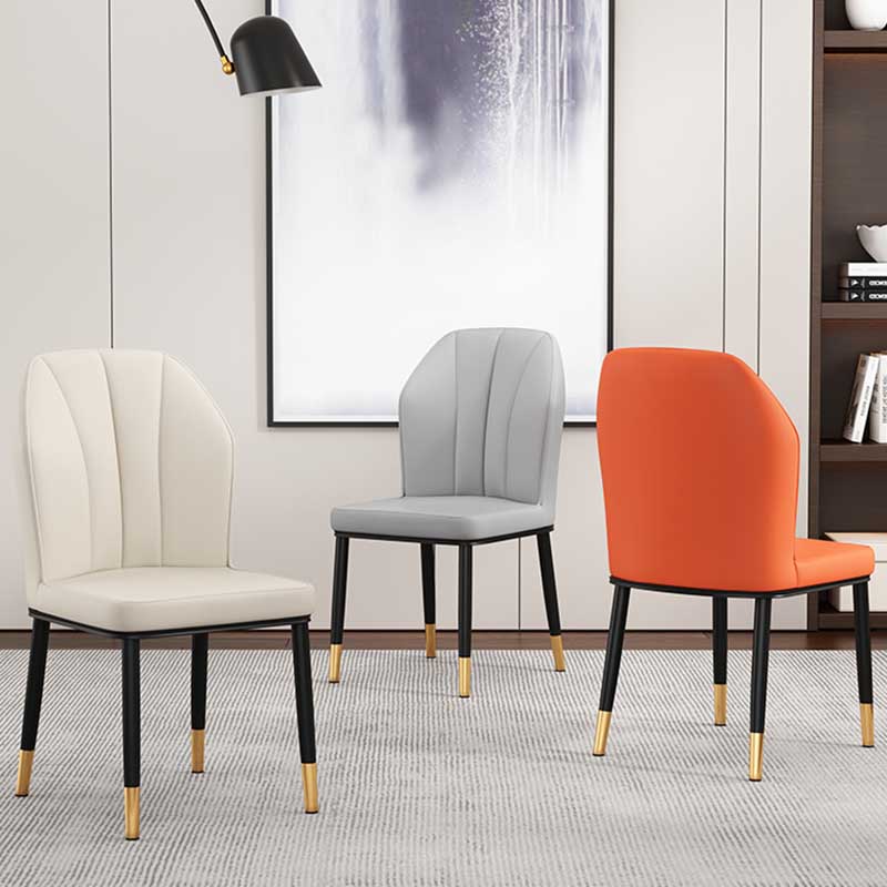 Modern Indoor Leather Parsons Chair 36"H Armless Dining Chair for Restaurant Clearhalo ' kitchen&dining_furn' 'Dining Chairs' 'Dining Tables & Seating' 'dining_chair' 'furn' 'furn_dining_chair' 'Furniture' 'furniture_dining_chair' 'Kitchen & Dining Furniture' 'kitchen' 3672232