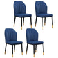 Modern Indoor Leather Parsons Chair 36"H Armless Dining Chair for Restaurant Dark Blue 4 Piece Set Brass Gold Clearhalo ' kitchen&dining_furn' 'Dining Chairs' 'Dining Tables & Seating' 'dining_chair' 'furn' 'furn_dining_chair' 'Furniture' 'furniture_dining_chair' 'Kitchen & Dining Furniture' 'kitchen' 3672236