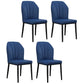 Modern Indoor Leather Parsons Chair 36"H Armless Dining Chair for Restaurant Dark Blue 4 Piece Set Black Clearhalo ' kitchen&dining_furn' 'Dining Chairs' 'Dining Tables & Seating' 'dining_chair' 'furn' 'furn_dining_chair' 'Furniture' 'furniture_dining_chair' 'Kitchen & Dining Furniture' 'kitchen' 3672239