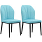 Modern Indoor Leather Parsons Chair 36"H Armless Dining Chair for Restaurant Light Blue 2 Piece Set Black Clearhalo ' kitchen&dining_furn' 'Dining Chairs' 'Dining Tables & Seating' 'dining_chair' 'furn' 'furn_dining_chair' 'Furniture' 'furniture_dining_chair' 'Kitchen & Dining Furniture' 'kitchen' 3672241