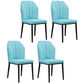 Modern Indoor Leather Parsons Chair 36"H Armless Dining Chair for Restaurant Light Blue 4 Piece Set Black Clearhalo ' kitchen&dining_furn' 'Dining Chairs' 'Dining Tables & Seating' 'dining_chair' 'furn' 'furn_dining_chair' 'Furniture' 'furniture_dining_chair' 'Kitchen & Dining Furniture' 'kitchen' 3672242