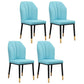 Modern Indoor Leather Parsons Chair 36"H Armless Dining Chair for Restaurant Light Blue 4 Piece Set Brass Gold Clearhalo ' kitchen&dining_furn' 'Dining Chairs' 'Dining Tables & Seating' 'dining_chair' 'furn' 'furn_dining_chair' 'Furniture' 'furniture_dining_chair' 'Kitchen & Dining Furniture' 'kitchen' 3672245