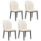 Modern Indoor Leather Parsons Chair 36"H Armless Dining Chair for Restaurant Off-White 4 Piece Set Black Clearhalo ' kitchen&dining_furn' 'Dining Chairs' 'Dining Tables & Seating' 'dining_chair' 'furn' 'furn_dining_chair' 'Furniture' 'furniture_dining_chair' 'Kitchen & Dining Furniture' 'kitchen' 3672251