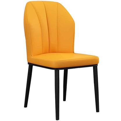 Modern Indoor Leather Parsons Chair 36"H Armless Dining Chair for Restaurant Yellow 1 Piece Black Clearhalo ' kitchen&dining_furn' 'Dining Chairs' 'Dining Tables & Seating' 'dining_chair' 'furn' 'furn_dining_chair' 'Furniture' 'furniture_dining_chair' 'Kitchen & Dining Furniture' 'kitchen' 3672261