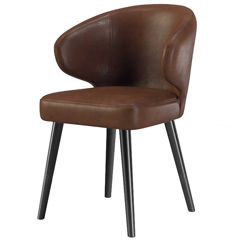 Modern Indoor-Outdoor Chair Metal Dining Wingback Armless Chair for Kitchen Brown 1 Piece Black Clearhalo ' kitchen&dining_furn' 'Dining Chairs' 'Dining Tables & Seating' 'dining_chair' 'furn' 'furn_dining_chair' 'Furniture' 'furniture_dining_chair' 'Kitchen & Dining Furniture' 'kitchen' 3672274