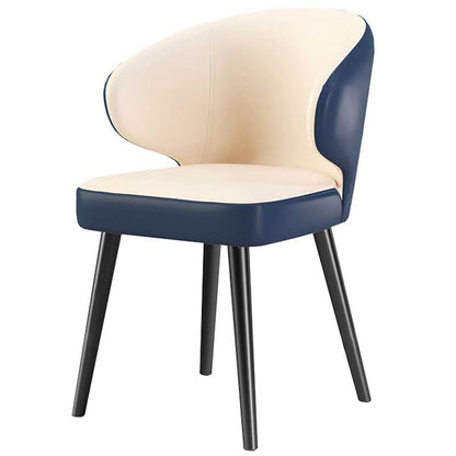 Modern Indoor-Outdoor Chair Metal Dining Wingback Armless Chair for Kitchen Dark Blue-White 1 Piece Black Clearhalo ' kitchen&dining_furn' 'Dining Chairs' 'Dining Tables & Seating' 'dining_chair' 'furn' 'furn_dining_chair' 'Furniture' 'furniture_dining_chair' 'Kitchen & Dining Furniture' 'kitchen' 3672280