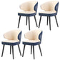 Modern Indoor-Outdoor Chair Metal Dining Wingback Armless Chair for Kitchen Dark Blue-White 4 Piece Set Black Clearhalo ' kitchen&dining_furn' 'Dining Chairs' 'Dining Tables & Seating' 'dining_chair' 'furn' 'furn_dining_chair' 'Furniture' 'furniture_dining_chair' 'Kitchen & Dining Furniture' 'kitchen' 3672284