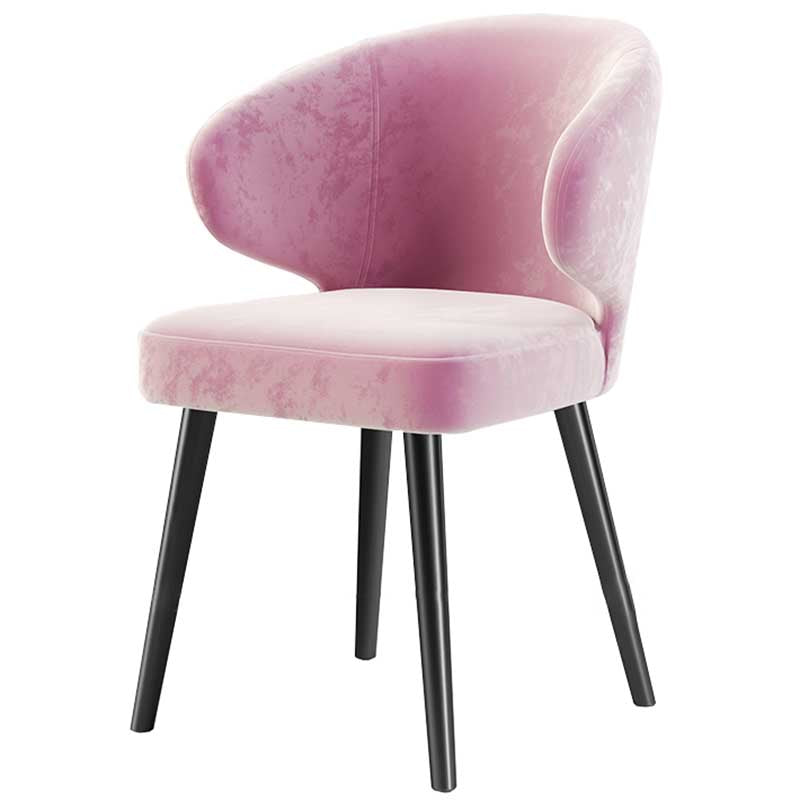 Modern Indoor-Outdoor Chair Metal Dining Wingback Armless Chair for Kitchen Pink 1 Piece Black Clearhalo ' kitchen&dining_furn' 'Dining Chairs' 'Dining Tables & Seating' 'dining_chair' 'furn' 'furn_dining_chair' 'Furniture' 'furniture_dining_chair' 'Kitchen & Dining Furniture' 'kitchen' 3672286