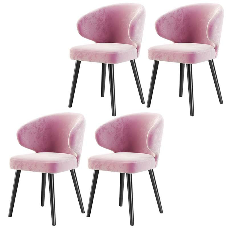 Modern Indoor-Outdoor Chair Metal Dining Wingback Armless Chair for Kitchen Pink 4 Piece Set Black Clearhalo ' kitchen&dining_furn' 'Dining Chairs' 'Dining Tables & Seating' 'dining_chair' 'furn' 'furn_dining_chair' 'Furniture' 'furniture_dining_chair' 'Kitchen & Dining Furniture' 'kitchen' 3672290