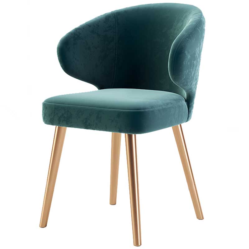 Modern Indoor-Outdoor Chair Metal Dining Wingback Armless Chair for Kitchen Green 1 Piece Brass Gold Clearhalo ' kitchen&dining_furn' 'Dining Chairs' 'Dining Tables & Seating' 'dining_chair' 'furn' 'furn_dining_chair' 'Furniture' 'furniture_dining_chair' 'Kitchen & Dining Furniture' 'kitchen' 3672291