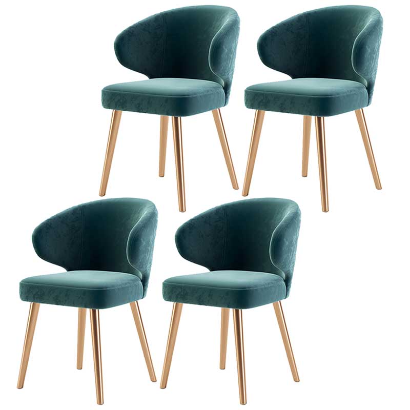 Modern Indoor-Outdoor Chair Metal Dining Wingback Armless Chair for Kitchen Green 4 Piece Set Brass Gold Clearhalo ' kitchen&dining_furn' 'Dining Chairs' 'Dining Tables & Seating' 'dining_chair' 'furn' 'furn_dining_chair' 'Furniture' 'furniture_dining_chair' 'Kitchen & Dining Furniture' 'kitchen' 3672294