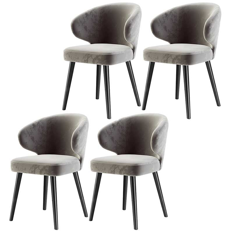 Modern Indoor-Outdoor Chair Metal Dining Wingback Armless Chair for Kitchen Grey 4 Piece Set Black Clearhalo ' kitchen&dining_furn' 'Dining Chairs' 'Dining Tables & Seating' 'dining_chair' 'furn' 'furn_dining_chair' 'Furniture' 'furniture_dining_chair' 'Kitchen & Dining Furniture' 'kitchen' 3672300