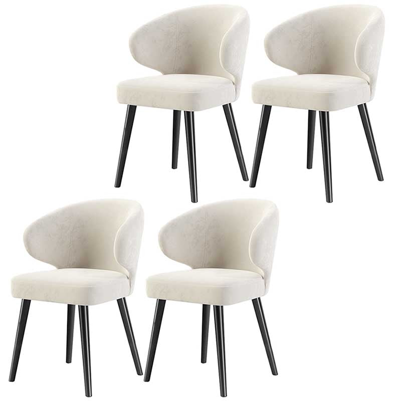 Modern Indoor-Outdoor Chair Metal Dining Wingback Armless Chair for Kitchen White 4 Piece Set Black Clearhalo ' kitchen&dining_furn' 'Dining Chairs' 'Dining Tables & Seating' 'dining_chair' 'furn' 'furn_dining_chair' 'Furniture' 'furniture_dining_chair' 'Kitchen & Dining Furniture' 'kitchen' 3672303