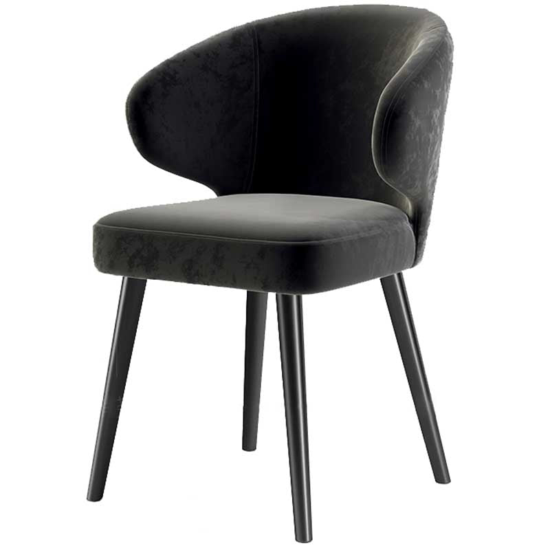 Modern Indoor-Outdoor Chair Metal Dining Wingback Armless Chair for Kitchen Black 1 Piece Black Clearhalo ' kitchen&dining_furn' 'Dining Chairs' 'Dining Tables & Seating' 'dining_chair' 'furn' 'furn_dining_chair' 'Furniture' 'furniture_dining_chair' 'Kitchen & Dining Furniture' 'kitchen' 3672304