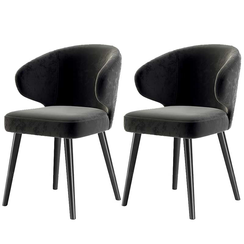 Modern Indoor-Outdoor Chair Metal Dining Wingback Armless Chair for Kitchen Black 2 Piece Set Black Clearhalo ' kitchen&dining_furn' 'Dining Chairs' 'Dining Tables & Seating' 'dining_chair' 'furn' 'furn_dining_chair' 'Furniture' 'furniture_dining_chair' 'Kitchen & Dining Furniture' 'kitchen' 3672305